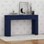 Console moderne avec design cannelé, plateau ovale et 2 tiroirs-119402479