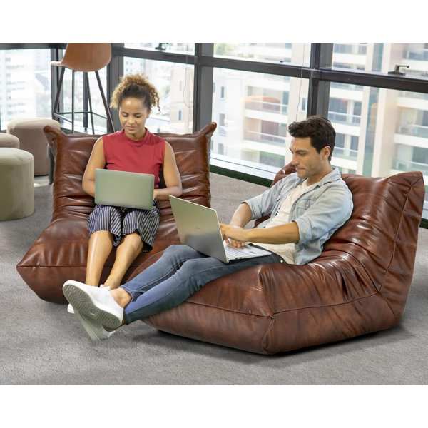 Bean Bag Hobestluk Giant Memory Foam Chair Faux Leather Lounger