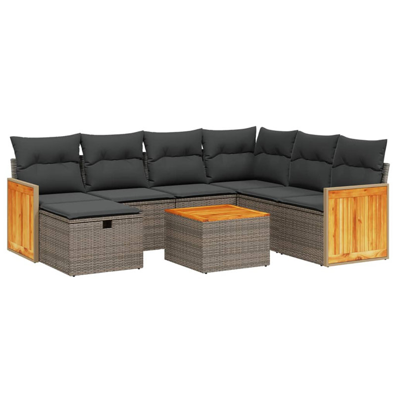 Vidaxl Garden Sofa Set Grey, Dark Grey