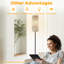  Lampe sur pied 68,5 "à motif léopard à texture dorée avec abat-jour en lin et ampoule DEL incluse
