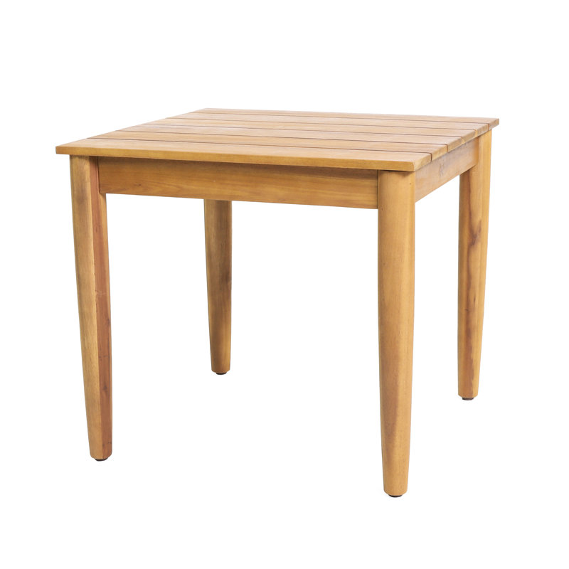 Rustic Wood Side Table With Slat Element, 20.36"w X 20.36"d 17.73"h, Feature, 20x20x17.73, Color