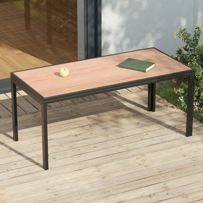 Patio Coffee Rectangle Table, All-Weather Conversation Sets for Room, Bedside, Porch