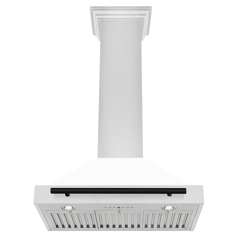 ZLINE 30" Autograph Edition Stainless Steel Range Hood with White Matte Shell