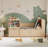 66.9''W Kid Bookshelf With Reading Nook, Toys Storage Organizer With Stuffed Animal Storage, Bench And Removable Cushions, Wooden Toddler Bookcases With 3 Movable Drawers For Playroom, Bedroom(Oak)-1804873257