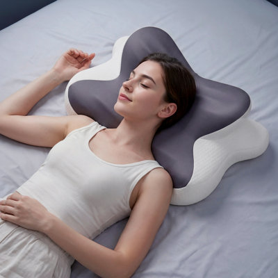 Memory Foam Pillow, Ergonomic， For Back & Side Sleeping