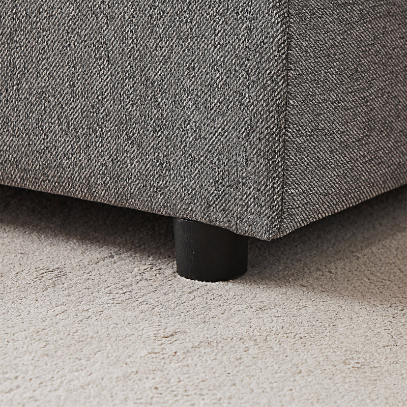 Canapé convertible avec coussins, Tissu gris
