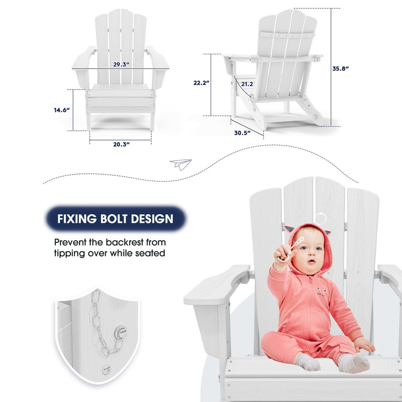 HDPE Patio Folding Adirondack Chair