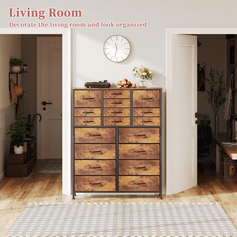 96cm W 18 - Drawer Chest of Drawers, Brown
