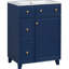 Armoire de salle de bain 24 po - style transitionnel, meuble-lavabo bleu pratique, lavabo facile d'entretien