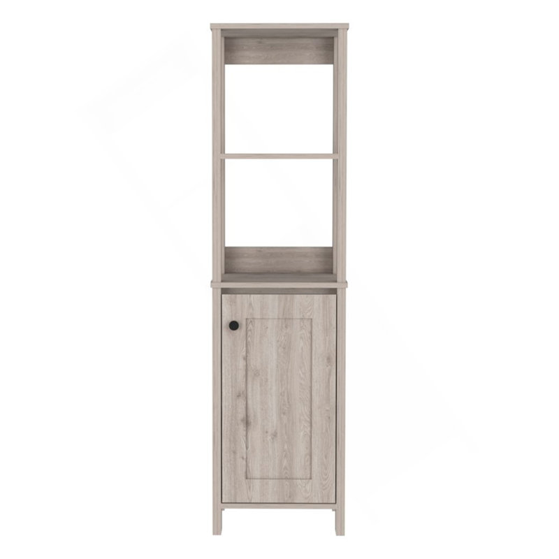 Armoire à linge St. Clair, deux tablettes intérieures, deux tablettes ouvertes, une porte