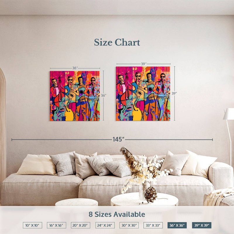 Abarca Jazz Quartet, 39" H x 39" W