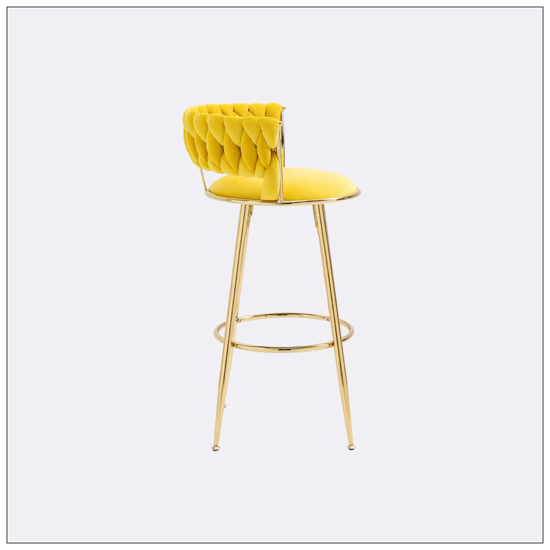 Chaises de bar à hauteur de comptoir 2pc / ensemble, Moutarde