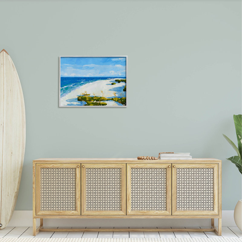 «Modern Beach Sand Landscape», art giclé par Trevor Copenhaver, H 24 po x l 30 po x P 1,5 po, Estampe numérique Farmhouse