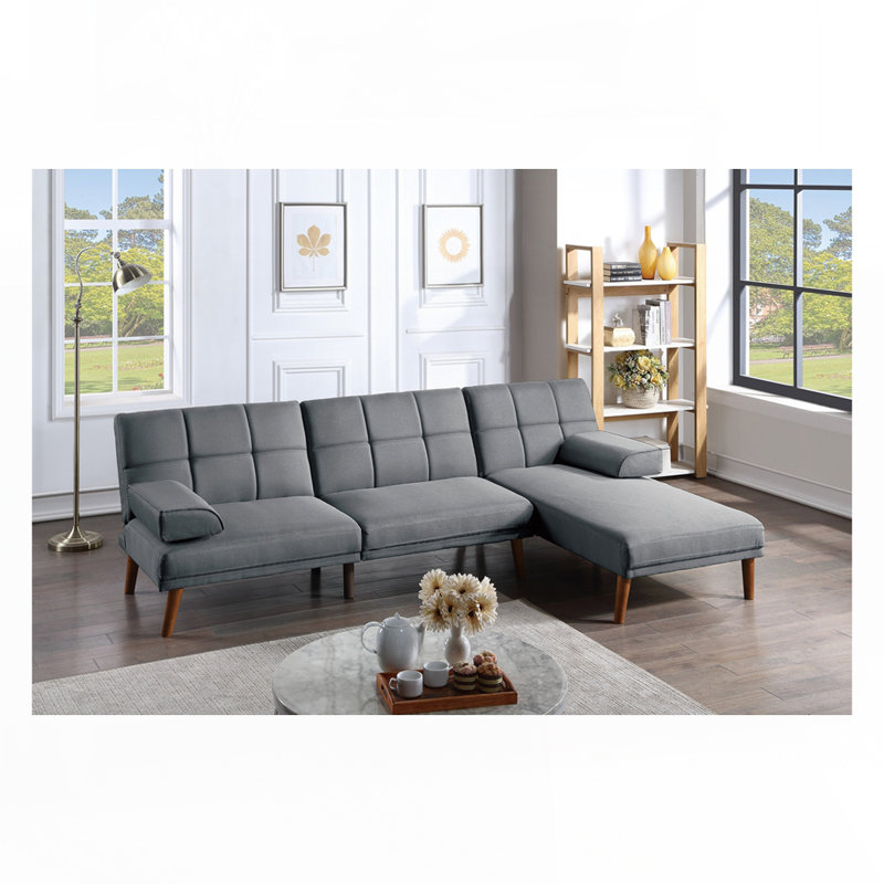 Adjustable Tufted Sofa, Gray