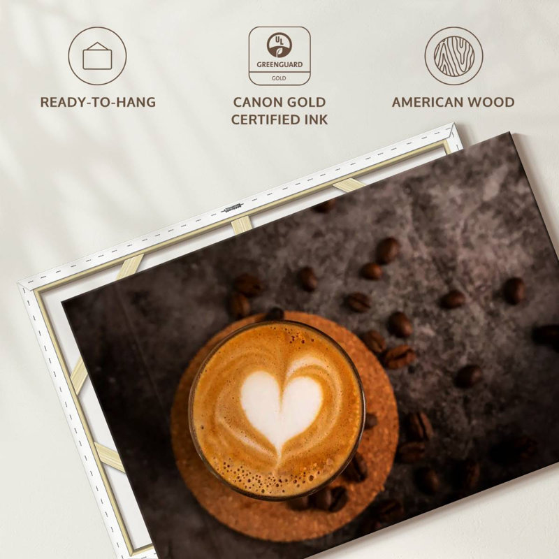 Yarlin Heart On Latte, 30" H x 45" W