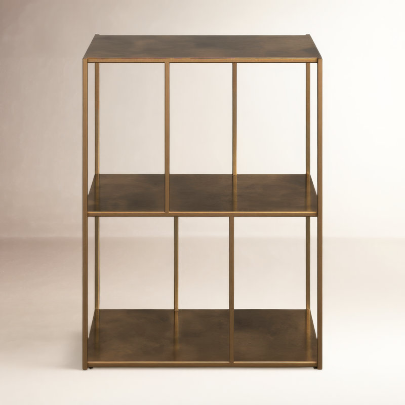Georgetta Etagere Bookcase, Antique Brass, 31" H x 23.75" W x 12" D