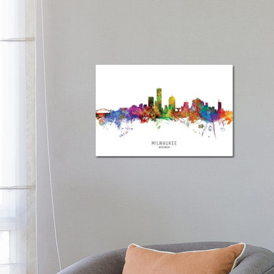 " Milwaukee Wisconsin Skyline " by Michael Tompsett Painting Print