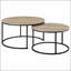 Ensemble de 2 tables basses gigognes rondes en pin pour un intérieur élégant et peu encombrant