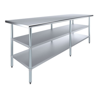 Stainless Steel Work Table with 2 Shelves