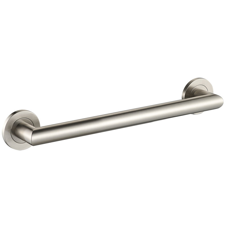 24" Wall-Mounted Summit Grab Bar - Brushed Nickel, Premium Brass Construction, Installation Hardware Included, Brushed Nickel