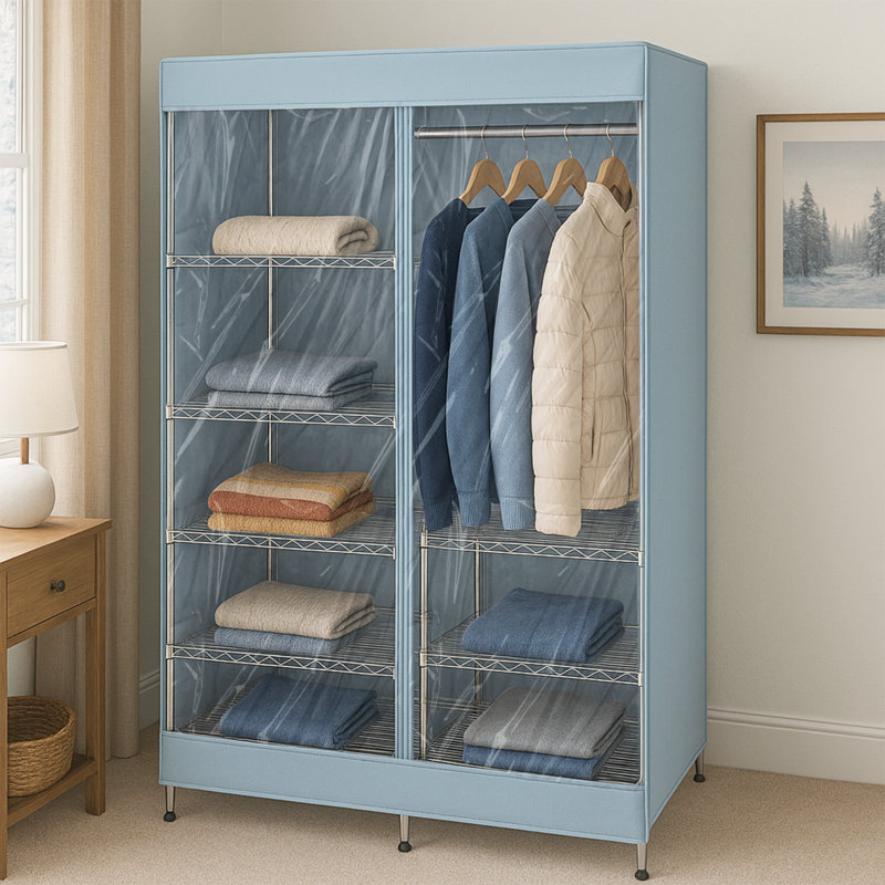 Housse pour étagère London, H 72 po x l 48 po x P 18 po, Bleu