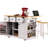 53" Kitchen Island With 2 Stools, Power Outlet Attachment, 5 Movable Shelf, Internal Storage Rack, Drop Leaf, 3 Drawers For Charming & Dining, White 53Inch Bar Electrical Socket, Rolling Island,-121076861