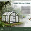 Serre d'extérieur en aluminium et polycarbonate gris 6,2 pi x 8,3 pi x 6,6 pi