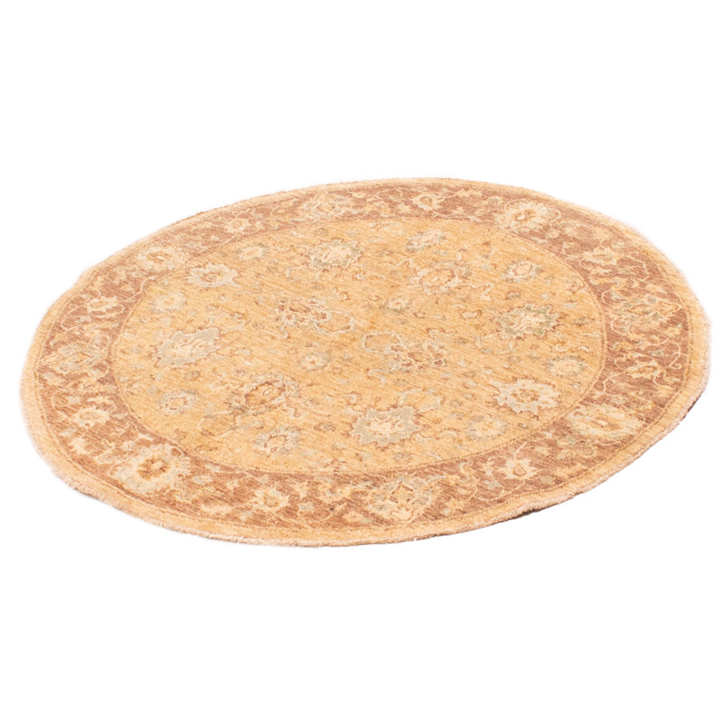 Tapis unique en laine noué à la main beige et brun nouvel âge 5 pi Shawmut