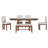 6 Pieces Extendable Wood Dining Table Set with Bench