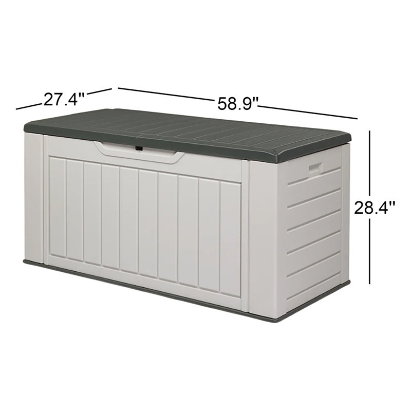 Winado 58.9'' W 158 Gallons Water Resistant Resin Lockable Deck Box