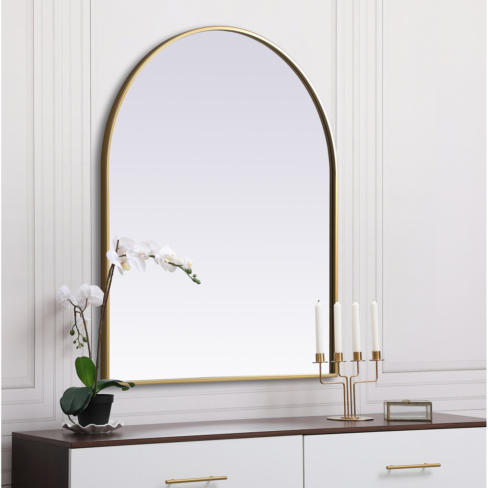 Sabine 36" Accent Mirror, Brass, 36" x 30"