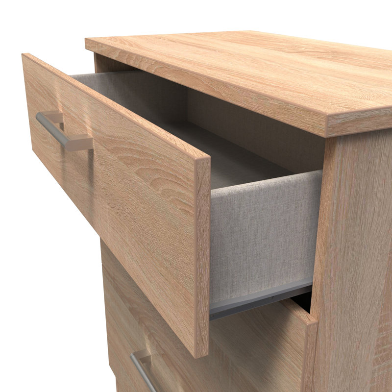 Fully Assembled Ingram 3 Drawer Chest, Bardolino Oak
