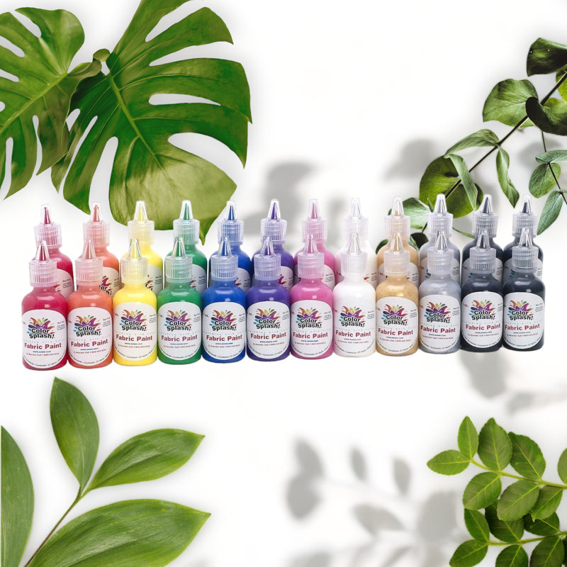 3D Fabric Paint Set, 24 Assorted 1-oz Bottles