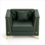 Canapé Chesterfield modulaire avec coussins capitonnés en similicuir vert pour salon, appartement-684428055