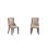Grand Traditional Vegan Leather and Velvet Upholstered Beech Wood Side Chair in Tan