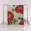 Tapis décoratif moderne beige à motif de roses rouges et de feuilles-2068008054