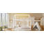 Lit de jour double rembourré avec bandes lumineuses à DEL, beige
