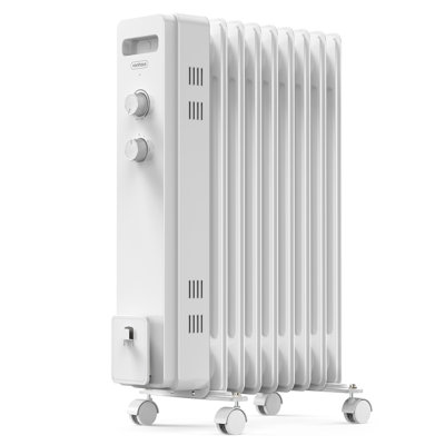VonHaus 2000 Watt Electric Radiator Space Heater with Adjustable Thermostat