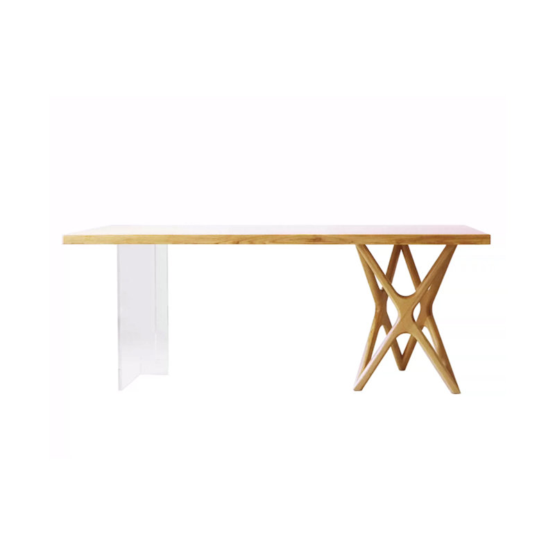 Ash Solid Wood Top Dining Table, 31.49" W x 62.99" L