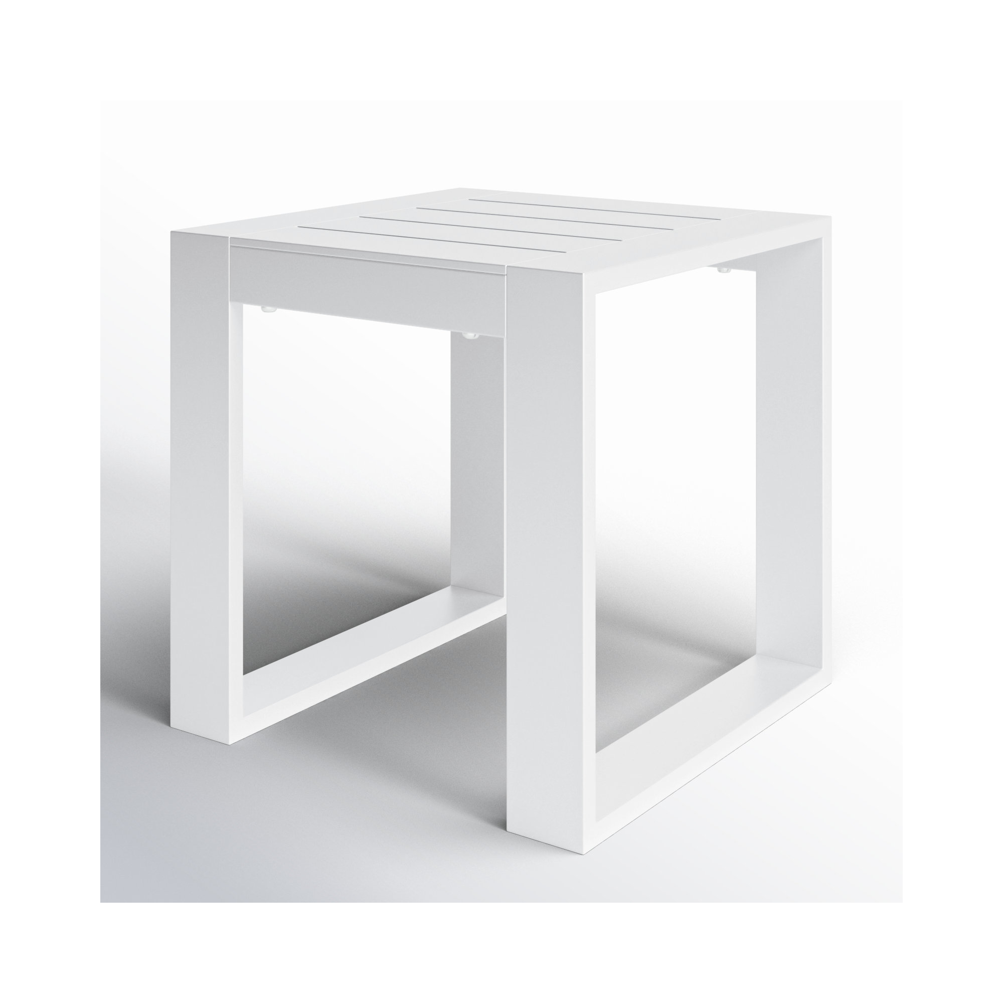 Dover 19.5'' Aluminum Outdoor Side Table, White