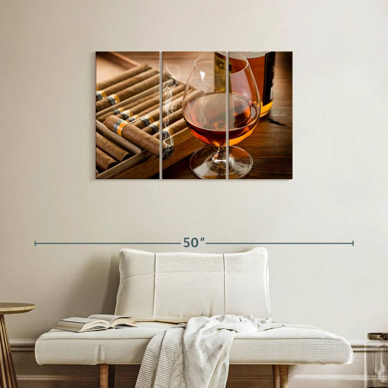Senne, alcool cubain et cigare, H 24 po x l 38 po