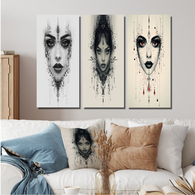 Monochromes méditation de femme esprit I - Collection d'art mural femme glam