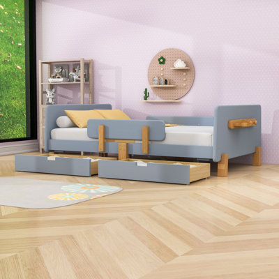 Wooden Kids Bed with 2 Storage Drawers
