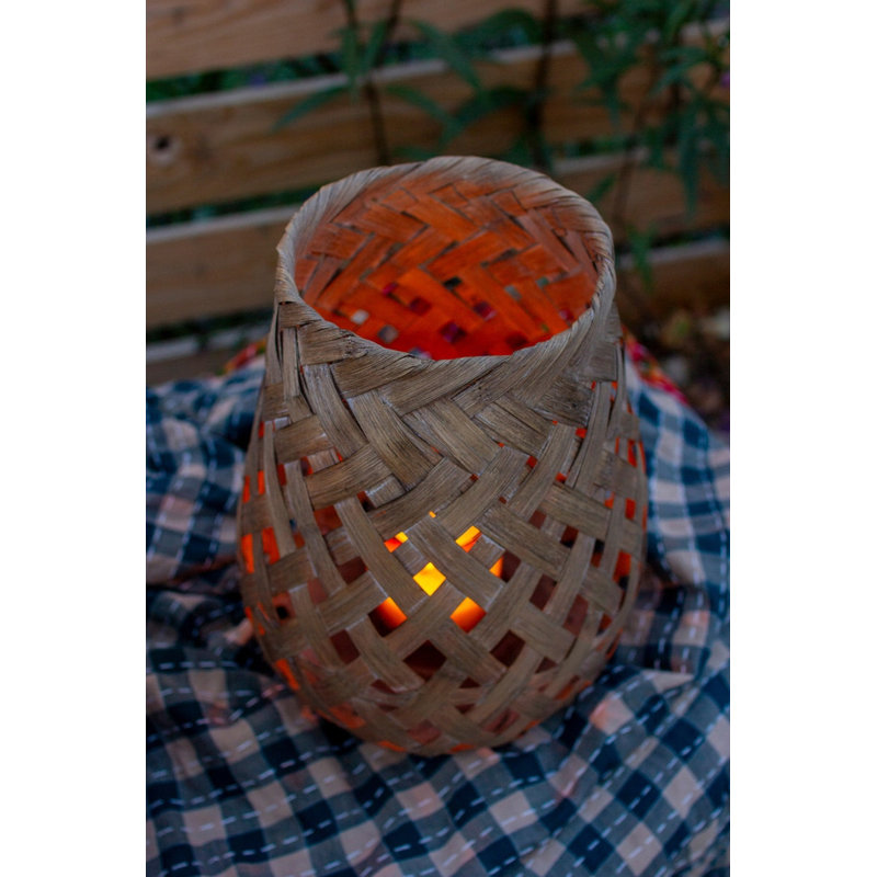 Ensemble de 3 lanternes de bougie en panier tissé Kalalou H 20,5 po
