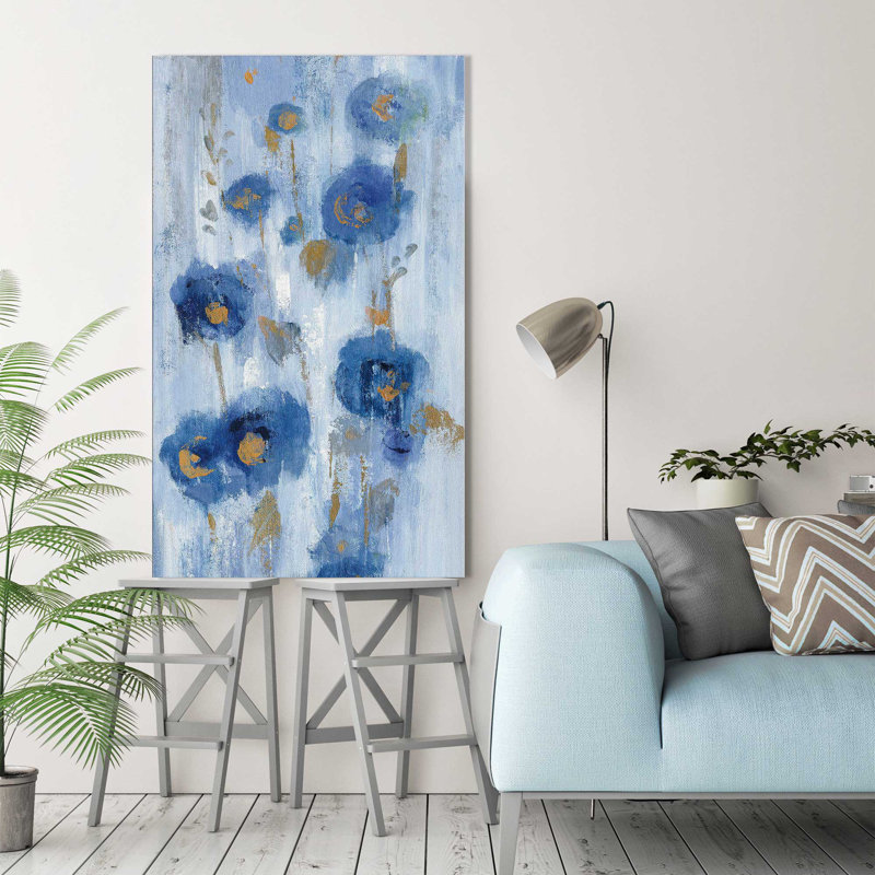 «Seaside Flowers II VERT» par Silvia Vassileva, reproduction sur toile, H 40 po x l 24 po x P 1,5 po, Toile tendue