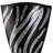 14" Tall Polyresin Decorative Vase, Black finish with Silver Zebra Pattern