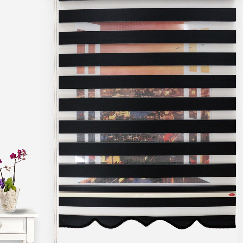 Store à enroulement semi-transparent noir jour et nuit, L 28 po x L 79 po