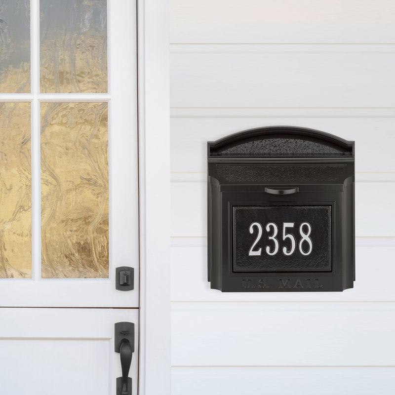 Locking Wall Mounted Mailbox, Black/Silver, Yes