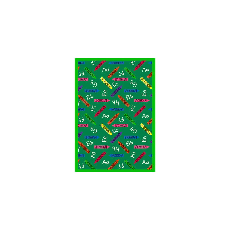 Tapis éducatif à motifs de crayons, Rectangle 3 pi 10 po x 5 pi 4 po