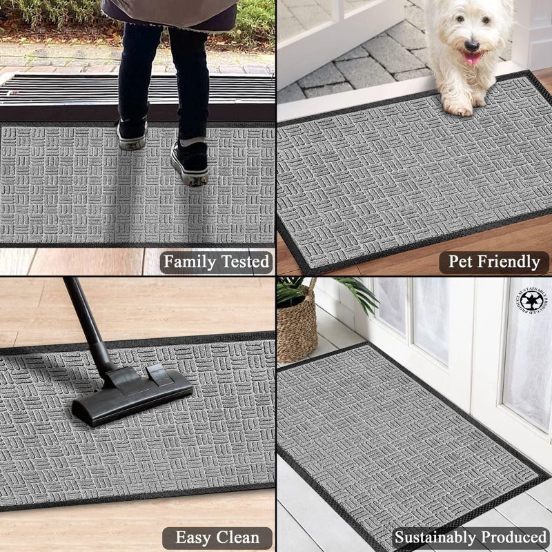 Odarius Indoor/Outdoor Non-Slip Polypropylene Doormat with Rubber Backing – Washable Welcome Mat for Entryway, Patio, Garage & Office